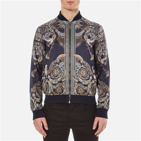 versace bomber jacket navy|Versace bomber jacket men's.